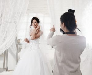 bride posing infront of the camera